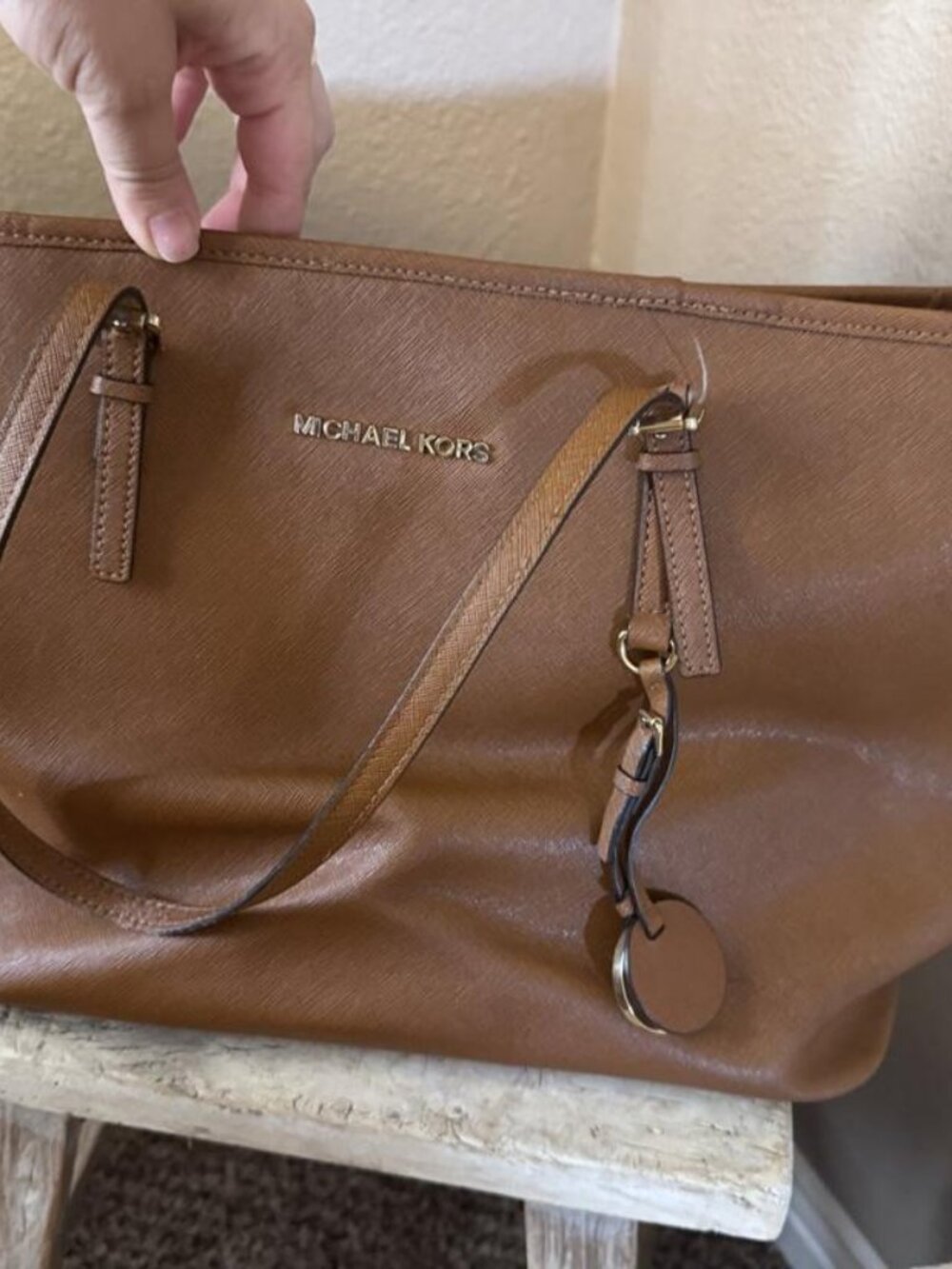 Michael Kors Tan Saffiano Leather Tote Bag